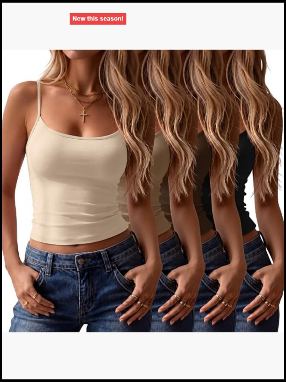 4 Pack Women's Sleeveless Scoop Neck Tank Tops Stretchable Camisole